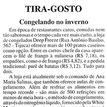 Tira gosto: congelando no inverno