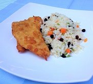 Frango à Cordon Bleu e Arroz à Grega