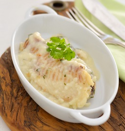 Peixe Gratinado com Molho Branco Light