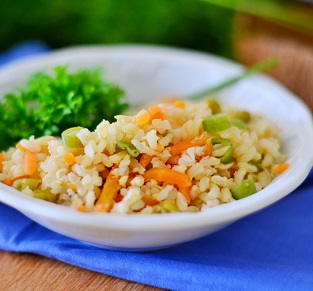 Arroz Integral com Cenoura e Vagem 